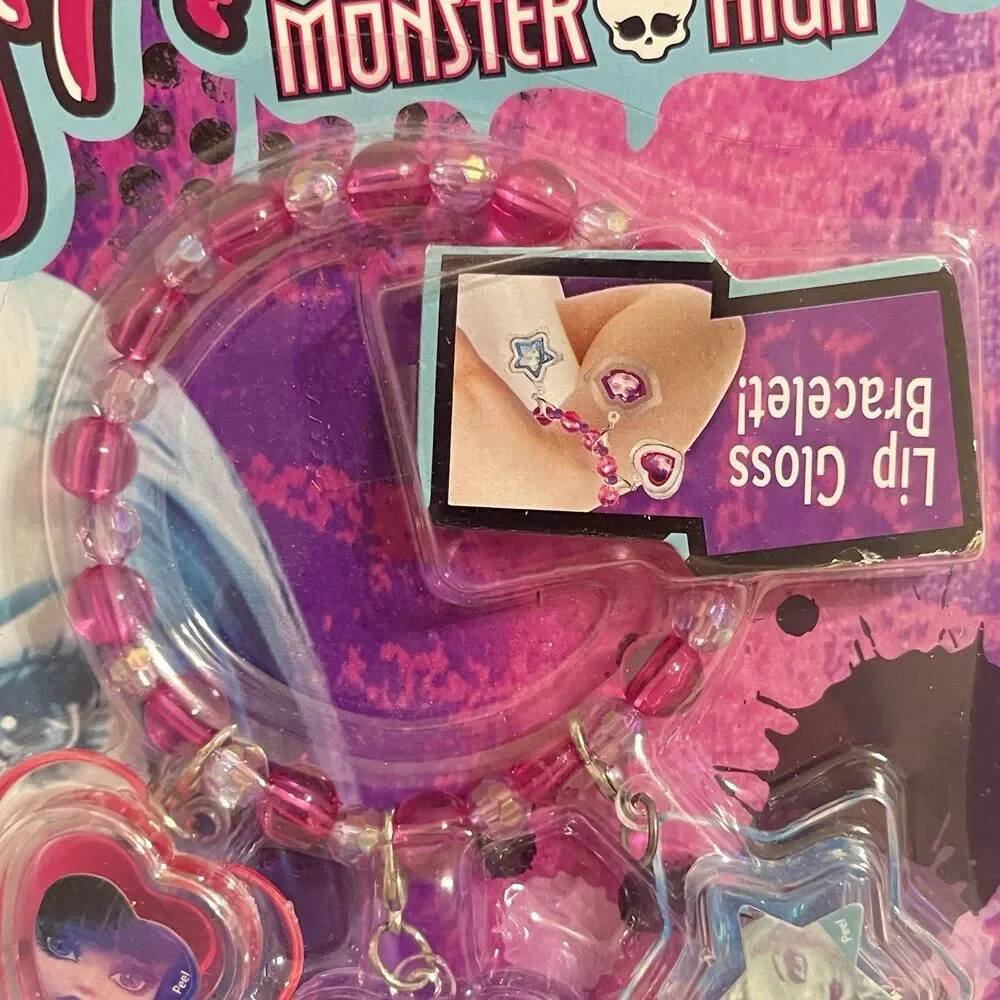 Monster High Ghoulicious Voltageous Lip Gloss Charm Bracelet Set Mattel 2015